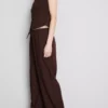 Pantaloni cu croi larg din amestec de bumbac Pantaloni cu croi larg din amestec de bumbac