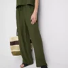 Pantaloni cu croi larg din amestec de bumbac