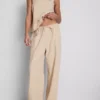 Pantaloni cu croi larg din amestec de bumbac
