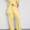 Pantaloni cu croi larg din amestec de bumbac