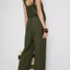 Pantaloni cu croi larg din amestec de bumbac