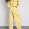 Pantaloni cu croi larg din amestec de bumbac