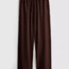 Pantaloni cu croi larg din amestec de bumbac Pantaloni cu croi larg din amestec de bumbac