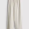 Pantaloni cu croi larg din amestec de bumbac Pantaloni cu croi larg din amestec de bumbac