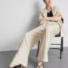 Pantaloni cu croi larg din amestec de in Pantaloni cu croi larg din amestec de in