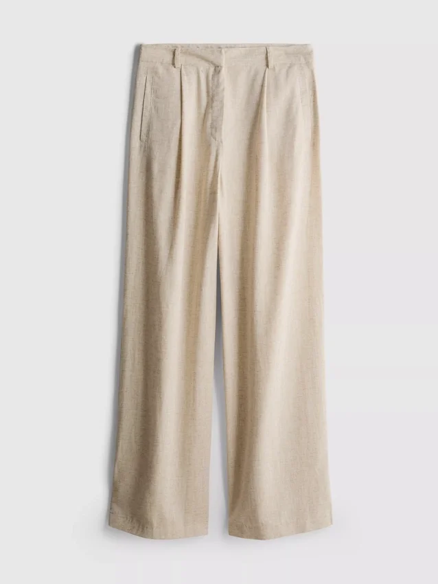 Pantaloni cu croi larg din amestec de in Pantaloni cu croi larg din amestec de in