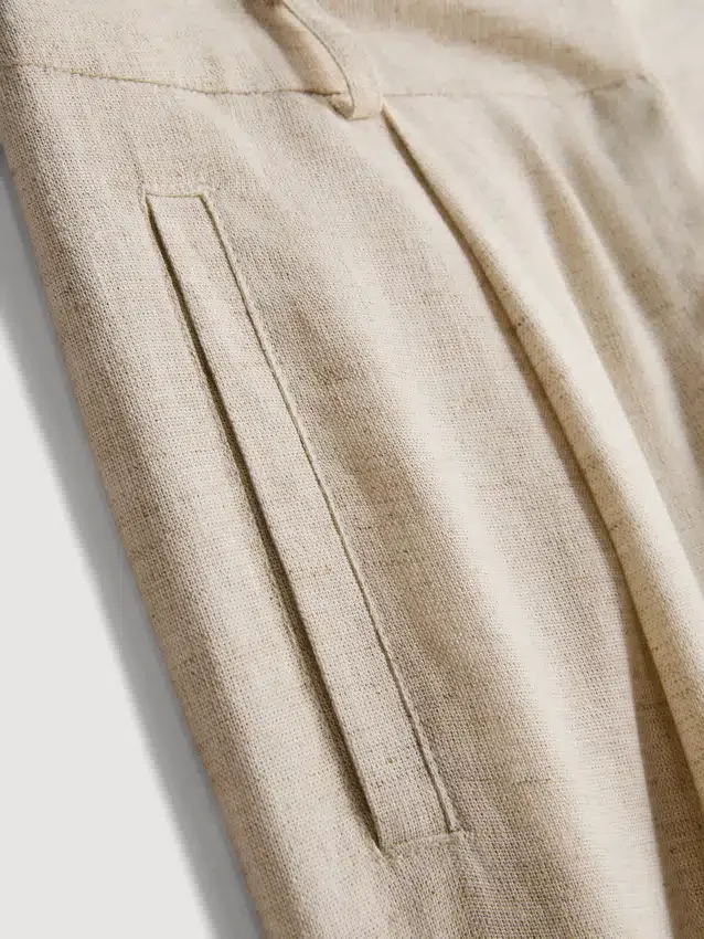 Pantaloni cu croi larg din amestec de in Pantaloni cu croi larg din amestec de in