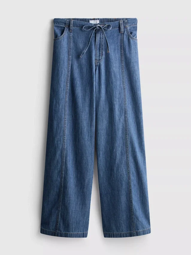 Pantaloni cu croi larg din denim cu conținut ridicat de bumbac, Paula Echevarría Pantaloni cu croi larg din denim cu conținut ridicat de bumbac, Paula Echevarría