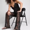 Pantaloni cu croi larg din plasă cu mărgele Paula Echevarría