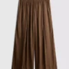 Pantaloni cu croi larg din satin Pantaloni cu croi larg din satin