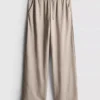 Pantaloni cu croi larg și textură Pantaloni cu croi larg și textură