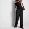 Pantaloni cu croi larg și textură șifonată Pantaloni cu croi larg și textură șifonată
