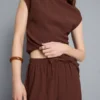 Pantaloni cu croi larg și textură șifonată Pantaloni cu croi larg și textură șifonată