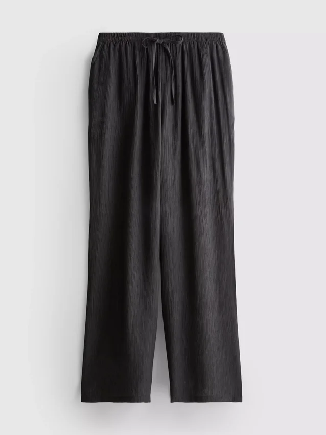 Pantaloni cu croi larg și textură șifonată Pantaloni cu croi larg și textură șifonată