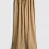 Pantaloni cu croi larg și textură șifonată Pantaloni cu croi larg și textură șifonată