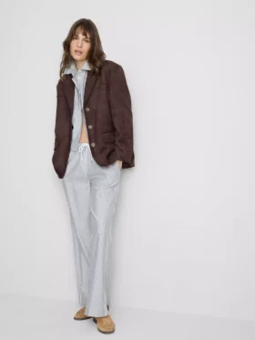 Pantaloni cu șnur și dungi Oxford