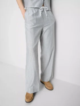 Pantaloni cu șnur și dungi Oxford