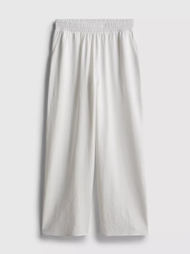 Pantaloni cu talie elastică și croi larg Pantaloni cu talie elastică și croi larg