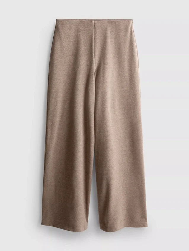 Pantaloni cu talie medie și croi larg Pantaloni cu talie medie și croi larg