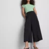Pantaloni culotte cu talie medie și picior larg Pantaloni culotte cu talie medie și picior larg