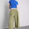 Pantaloni culotte cu talie medie și picior larg Pantaloni culotte cu talie medie și picior larg