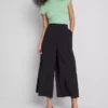 Pantaloni culotte cu talie medie și picior larg Pantaloni culotte cu talie medie și picior larg