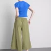 Pantaloni culotte cu talie medie și picior larg Pantaloni culotte cu talie medie și picior larg