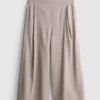 Pantaloni culotte cu talie medie și picior larg