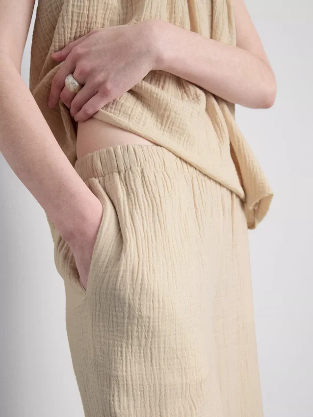 Pantaloni culottes din bumbac pur Pantaloni culottes din bumbac pur