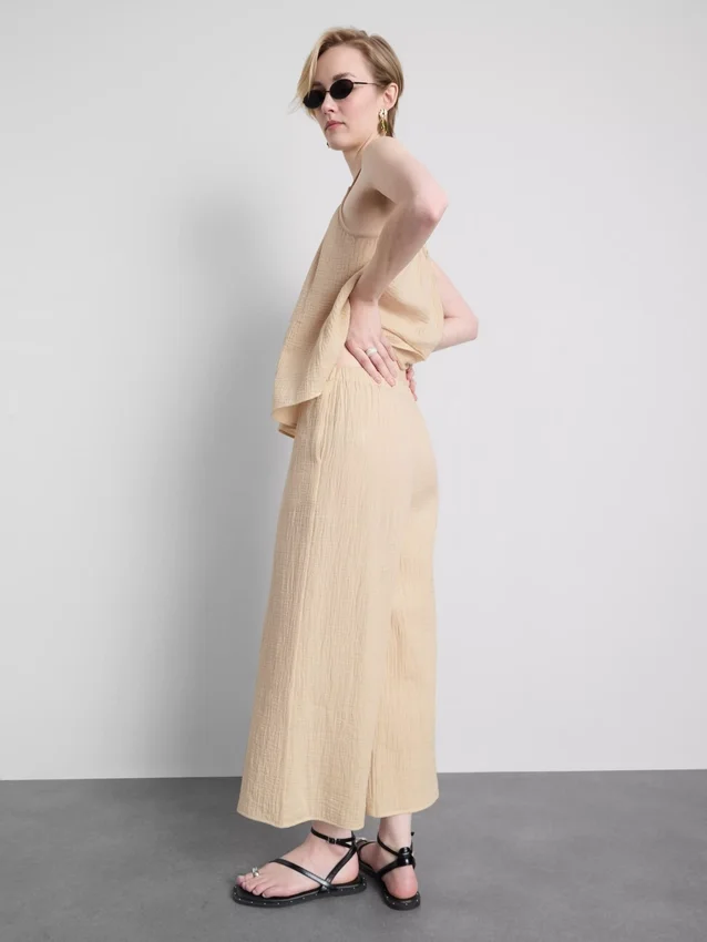 Pantaloni culottes din bumbac pur Pantaloni culottes din bumbac pur
