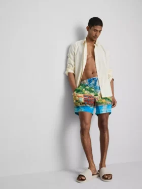 Pantaloni de baie cu imprimeu