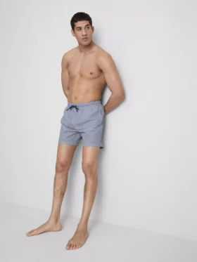 Pantaloni de baie din țesătură Seersucker