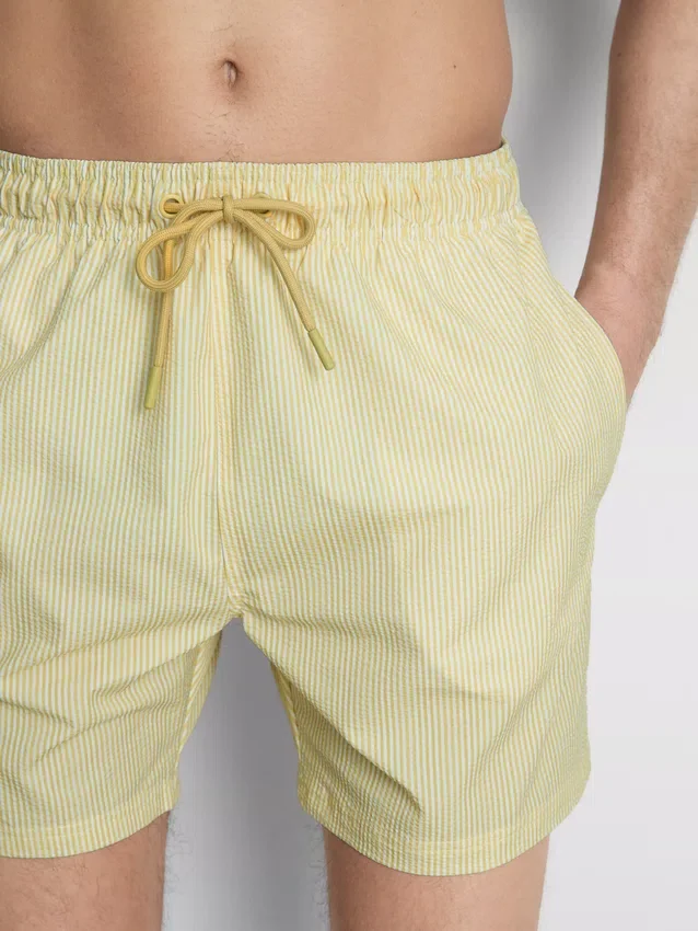 Pantaloni de baie din țesătură Seersucker Pantaloni de baie din țesătură Seersucker