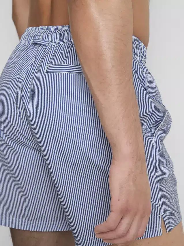 Pantaloni de baie din țesătură Seersucker Pantaloni de baie din țesătură Seersucker