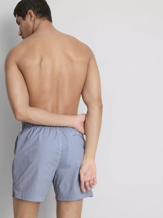 Pantaloni de baie din țesătură Seersucker Pantaloni de baie din țesătură Seersucker