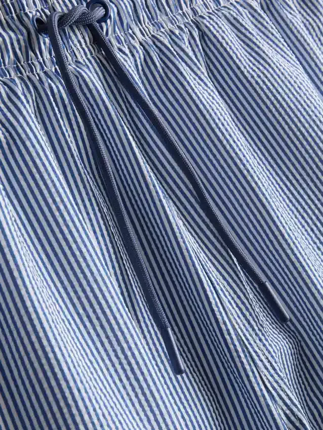 Pantaloni de baie din țesătură Seersucker Pantaloni de baie din țesătură Seersucker