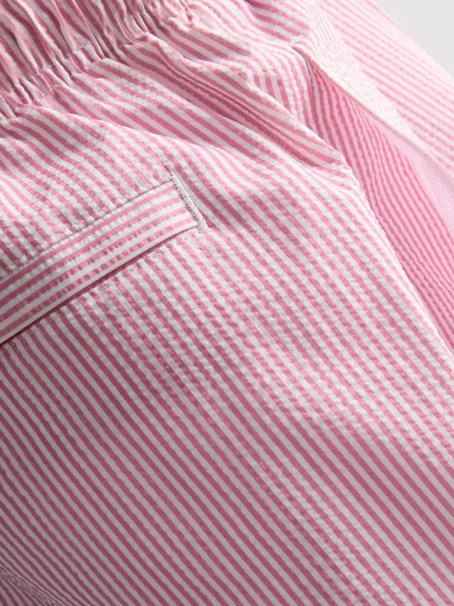 Pantaloni de baie din țesătură Seersucker Pantaloni de baie din țesătură Seersucker