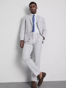 Pantaloni de costum cu croială regulată și textură