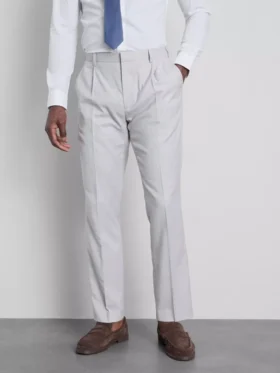 Pantaloni de costum cu croială regulată și textură