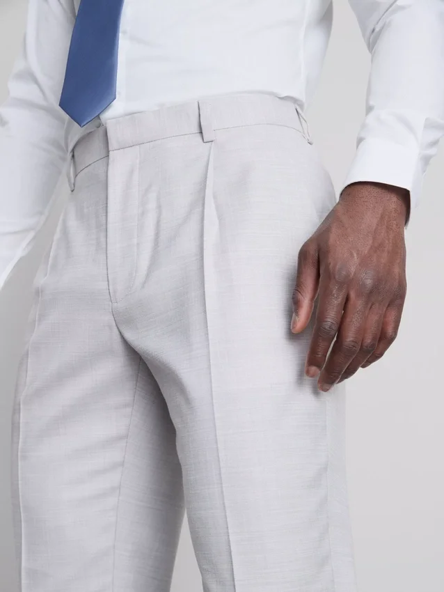 Pantaloni de costum cu croială regulată și textură Pantaloni de costum cu croială regulată și textură