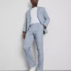 Pantaloni de costum cu croială slim și textură dobby Pantaloni de costum cu croială slim și textură dobby