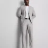Pantaloni de costum cu croială slim și textură dobby