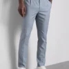Pantaloni de costum cu croială slim și textură dobby Pantaloni de costum cu croială slim și textură dobby