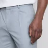 Pantaloni de costum cu croială slim și textură dobby Pantaloni de costum cu croială slim și textură dobby