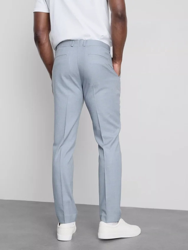 Pantaloni de costum cu croială slim și textură dobby Pantaloni de costum cu croială slim și textură dobby