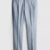Pantaloni de costum cu croială slim și textură dobby Pantaloni de costum cu croială slim și textură dobby