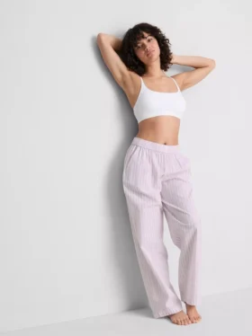 Pantaloni de Pijama cu croi drept, cu dungi, ideali pentru relaxare
