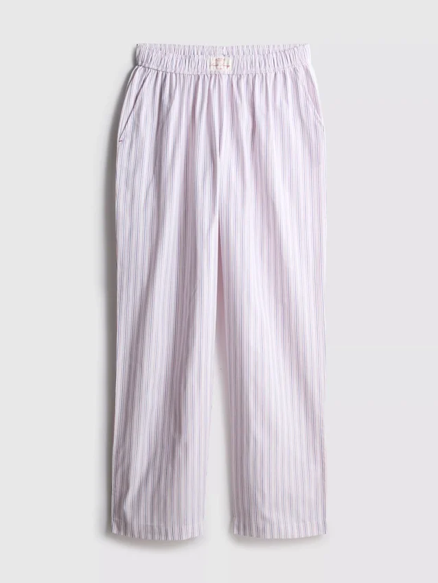 Pantaloni de Pijama cu croi drept, cu dungi, ideali pentru relaxare Pantaloni de Pijama cu croi drept, cu dungi, ideali pentru relaxare
