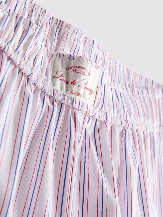 Pantaloni de Pijama cu croi drept, cu dungi, ideali pentru relaxare Pantaloni de Pijama cu croi drept, cu dungi, ideali pentru relaxare
