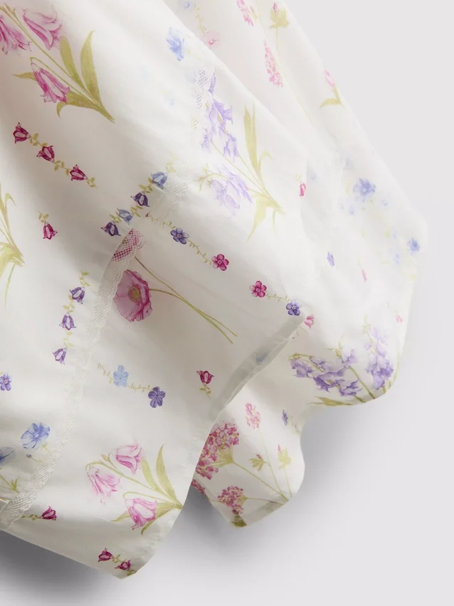 Pantaloni de pijama cu croi larg și imprimeu floral Pantaloni de pijama cu croi larg și imprimeu floral